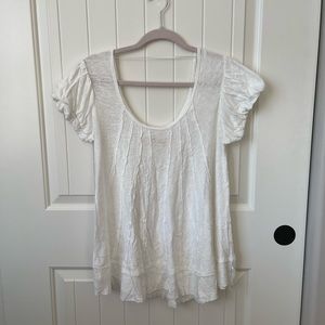 Free People deep scoop neck puff sleeve top